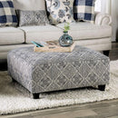 Nash Ivory/Navy Ottoman