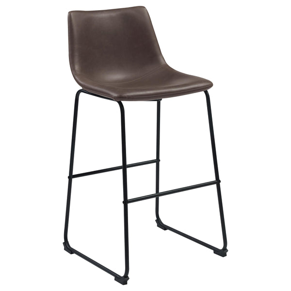 Michelle Armless Bar Stools Two-tone Brown and Black (Set of 2) image