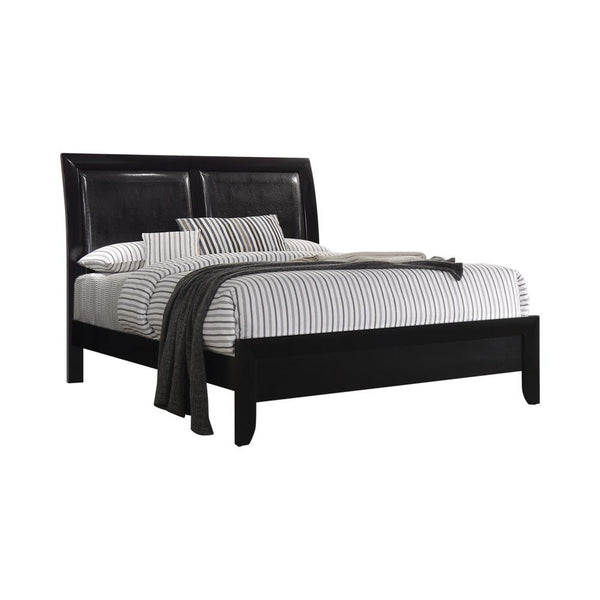 Briana Queen Upholstered Panel Bed Black image