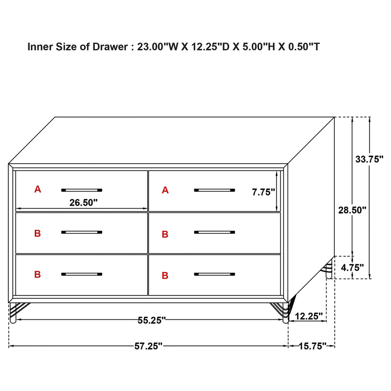 Lucia 5 Pc Bedroom Set