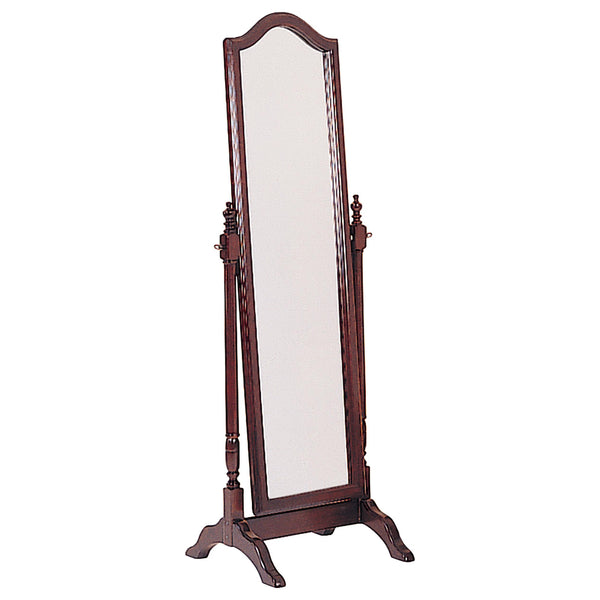 Cabot Rectangular Cheval Mirror with Arched Top Merlot image