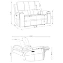 Brickston Triple Power Reclining Loveseat
