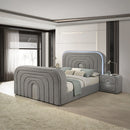 Queen Bed w/Led, TV Stand, Fireplace & Bluetooth