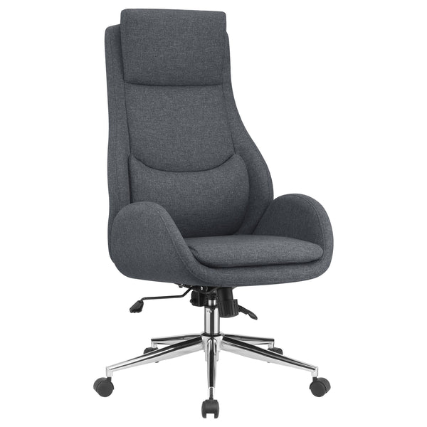 Cruz Upholstered Office Chair with Padded Seat Grey and Chrome image