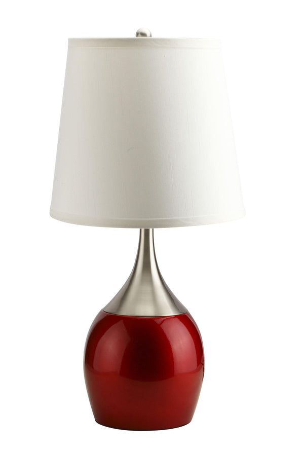 Willow Brushed Silver, Red Table Lamp image
