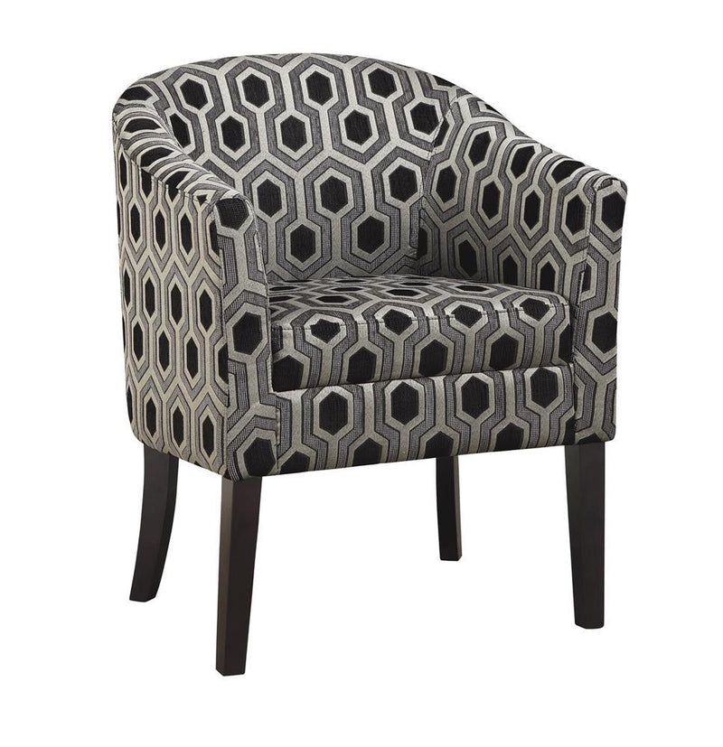 Jansen Hexagon Patterned Accent Chair Grey and Black