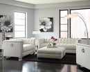 Chaviano Upholstered Ottoman Pearl White