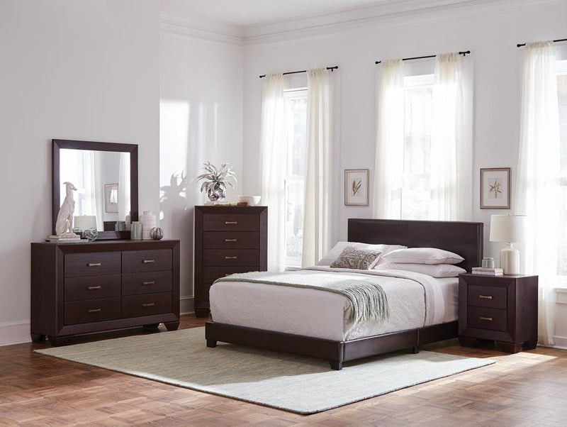 Dorian Upholstered Queen Bed Brown