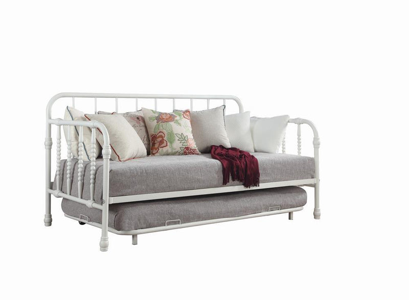 Marina Twin Metal Daybed with Trundle White