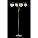 Claris Ivory/Chrome Arch Lamp, Hanging Crystal