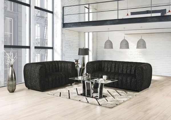 AVERSA Loveseat, Black, Gray, & White