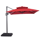 Fida 8 Ft Square Umbrella w/ Double Top + 37" Large Base