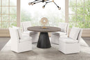 Broager 5 Pc Dining Set (White Swivel Chairs)