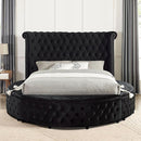 SANSOM E.King & Queen Bed, Black, Blue, & Grey