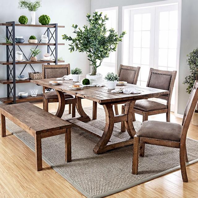GIANNA Rustic Oak 77" Dining Table