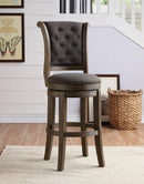 Glison Charcoal Fabric & Walnut Counter Height Chair (1Pc)