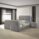 EK Bed w/Led, TV Stand, Fireplace & Bluetooth