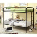 Rainbow Twin/Twin Bunk Bed Black, Silver, & White