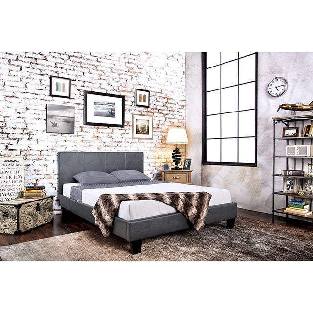 Winn Park Cal.King, E.King, Twin, & Full Bed Chrome, Gray, Brown, & Chrome
