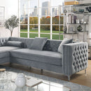 Amie Glam Gray & Black Sectional w/Storage