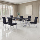 Horley 80" Dining Table, Silver Frame